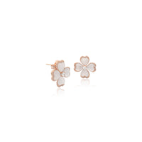 Clover Simulated Moonstone Earrings - CHOMEL