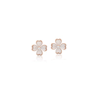 Clover Simulated Moonstone Earrings - CHOMEL