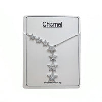 Rhodium 7 Stars Cubic Zirconia Necklace - CHOMEL