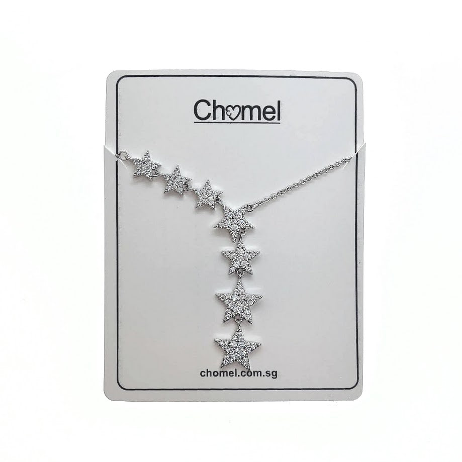 Rhodium 7 Stars Cubic Zirconia Necklace - CHOMEL