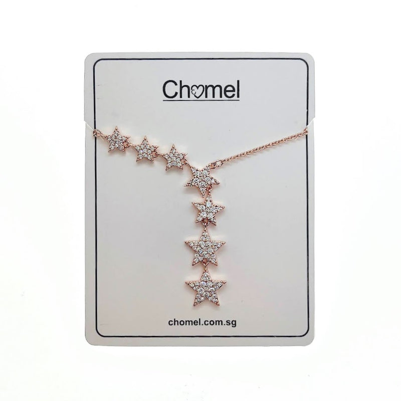 Rosegold  7 Stars Cubic Zirconia Necklace - CHOMEL