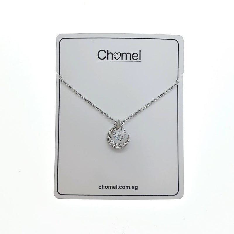 Moon & Star Cubic Zirconia Necklace - CHOMEL