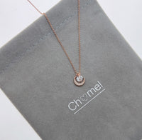 Moon & Star Cubic Zirconia Necklace - CHOMEL