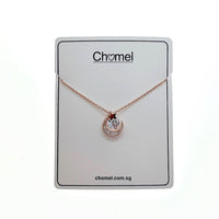 Moon & Star Cubic Zirconia Necklace - CHOMEL