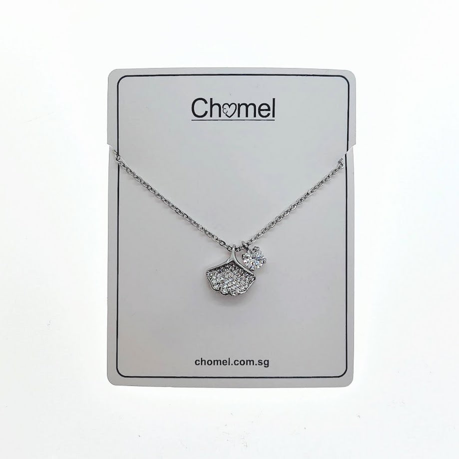 Gingko Leaf Cubic Zirconia Necklace - CHOMEL