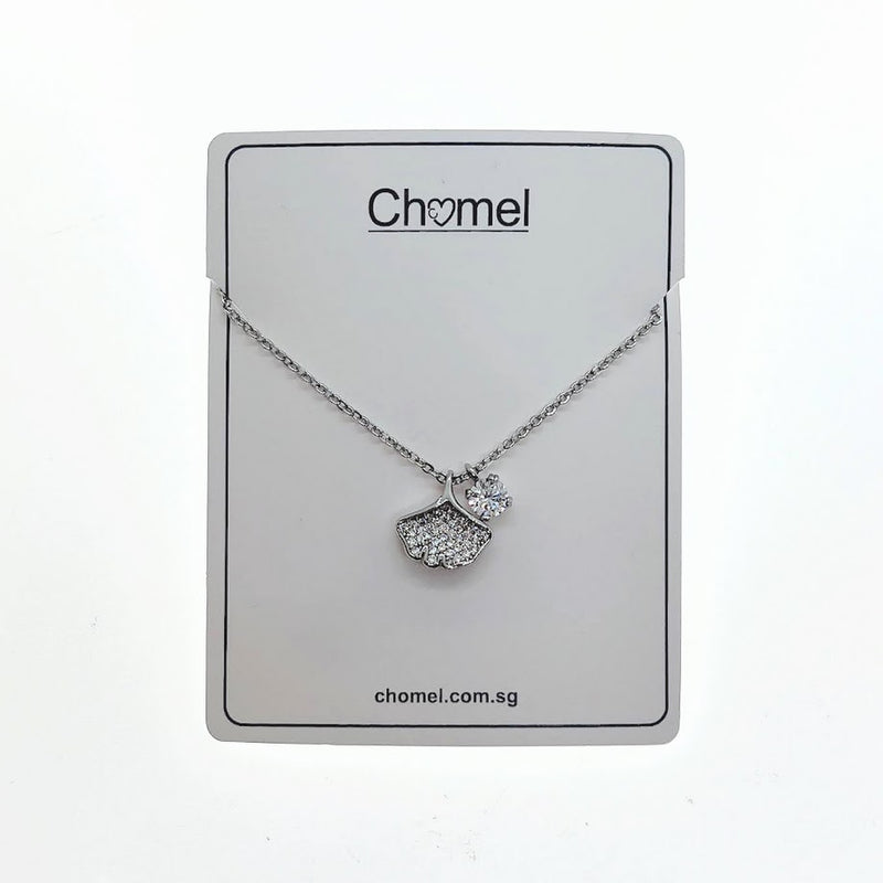 Gingko Leaf Cubic Zirconia Necklace - CHOMEL