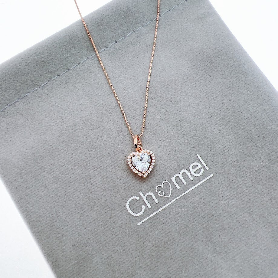 Heart Cubic Zirconia Necklace - CHOMEL