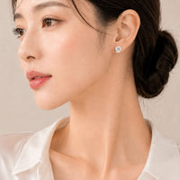 8mm Cubic Zirconia Solitaire Stud Earring