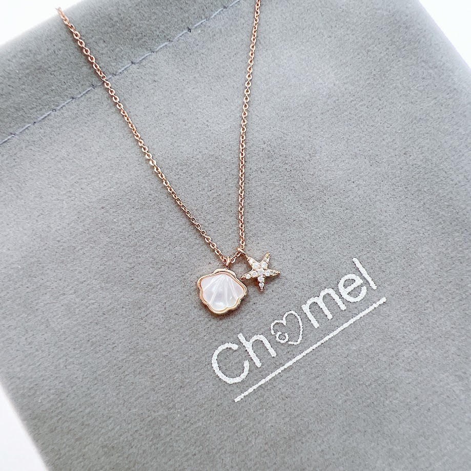 Shell & Starfish Mother of Pearl Necklace - CHOMEL