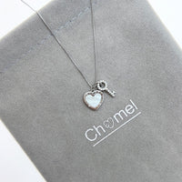 Heart & Key Mother of Pearl Necklace - CHOMEL