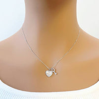 Heart & Key Mother of Pearl Necklace - CHOMEL