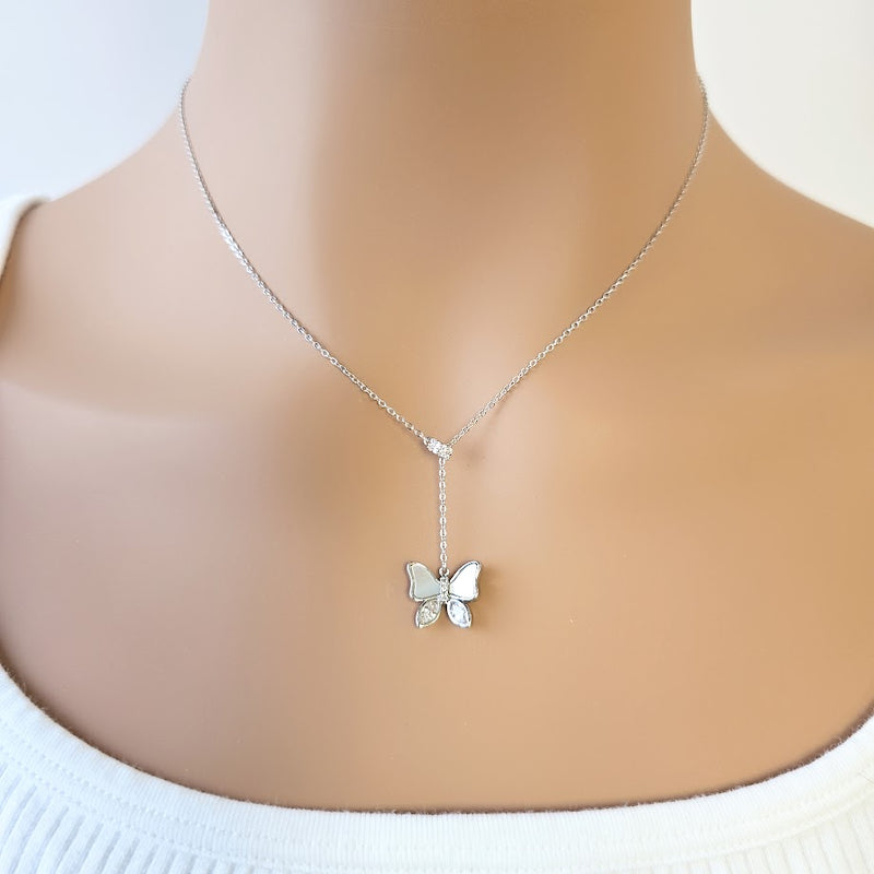 Butterfly Mother of Pearl Necklace - CHOMEL