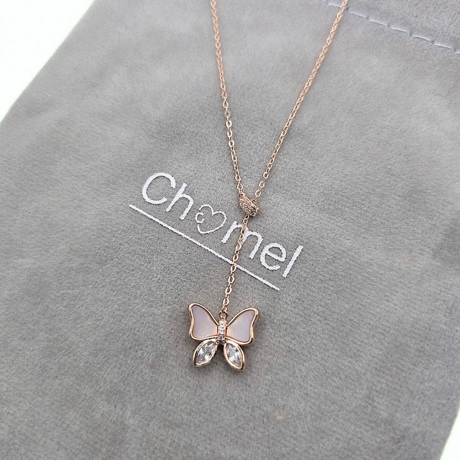 Butterfly Mother of Pearl Necklace - CHOMEL