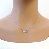 Cubic Zirconia Leaf Necklace - CHOMEL