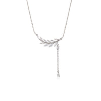 Cubic Zirconia Leaf Necklace - CHOMEL