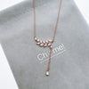 Cubic Zirconia Leaf Necklace - CHOMEL