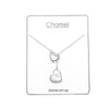 CHOMEL Mother of Pearl Dangling Heart Rhodium Necklace.  
