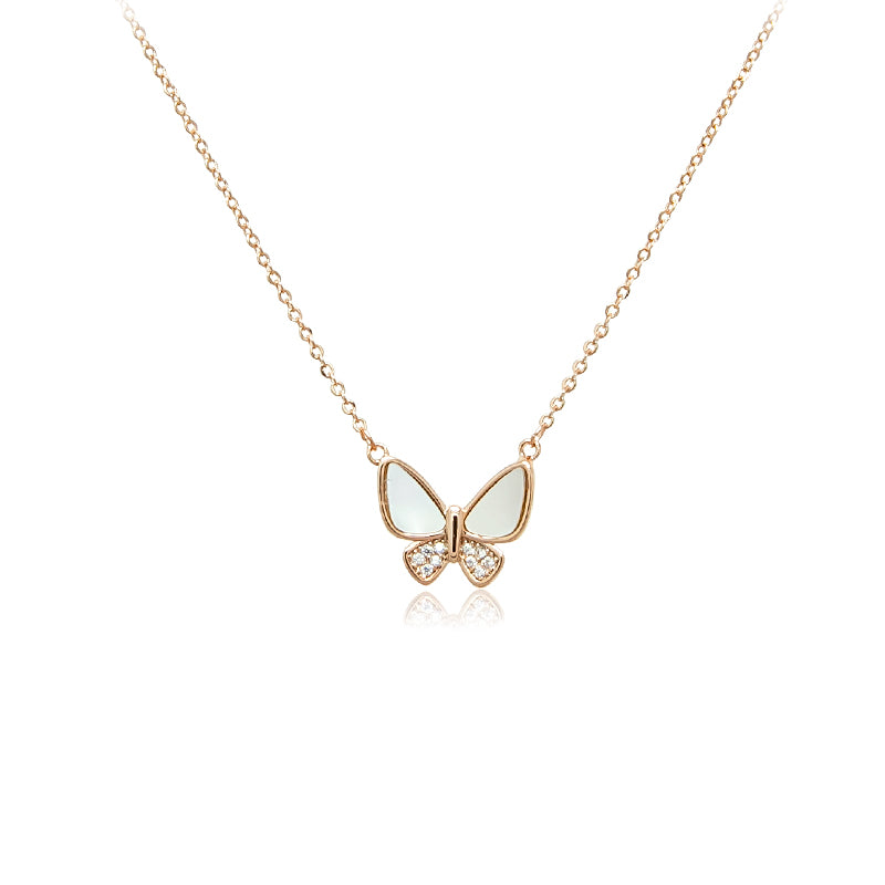 Butterfly Mother of Pearl Necklace - CHOMEL