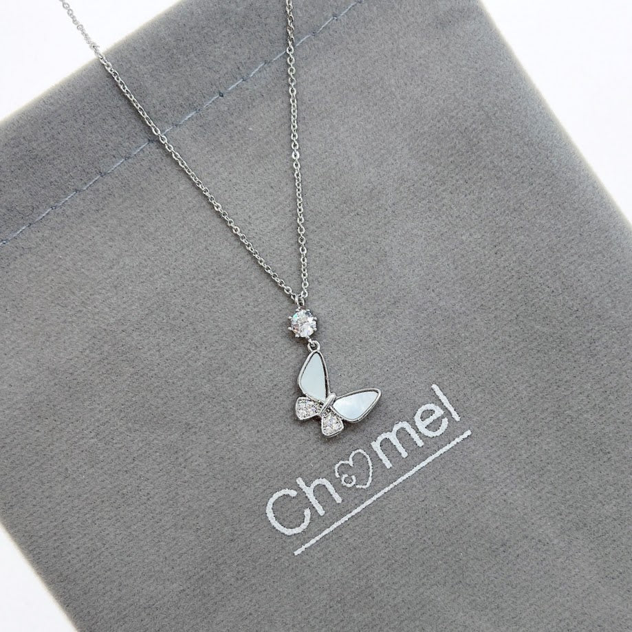 Butterfly Mother of Pearl Necklace - CHOMEL