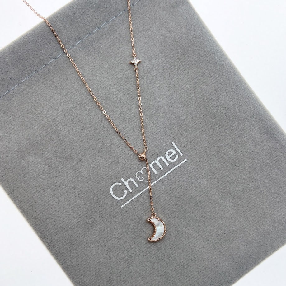 Moon Mother of Pearl Drop Pendant - CHOMEL