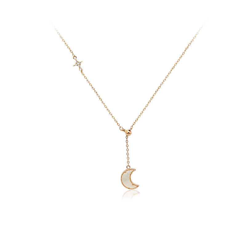 Moon Mother of Pearl Drop Pendant - CHOMEL