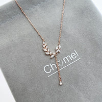 Leaf Cubic Zirconia Necklace - CHOMEL