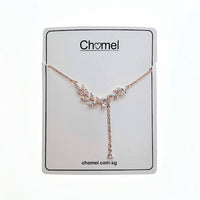 Leaf Cubic Zirconia Necklace - CHOMEL