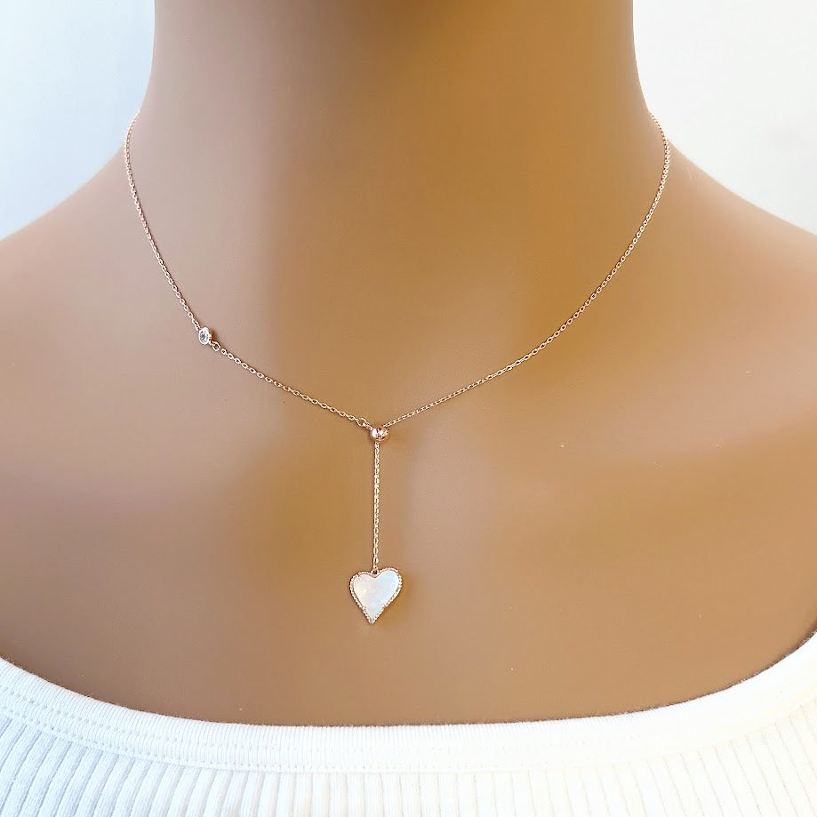 Heart Mother of Pearl Necklace - CHOMEL