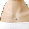 CHOMEL Mother of Pearl Flower Rhodium Necklace.