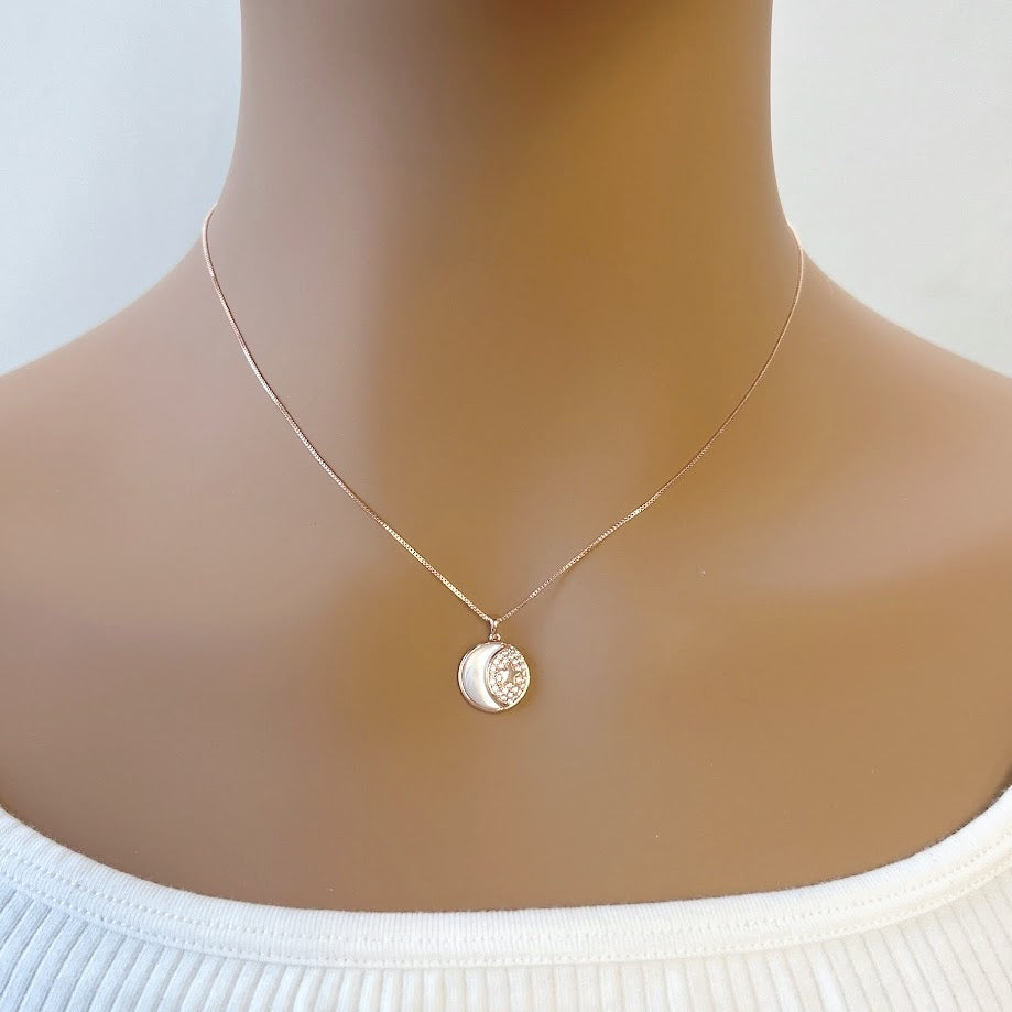 Moon & Star Mother of Pearl Necklace - CHOMEL