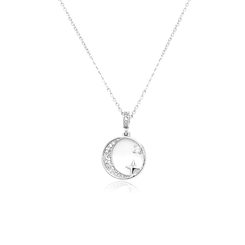 Moon & Star Mother of Pearl Necklace - CHOMEL