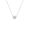 CHOMEL Cubic Zirconia Tunnel Rhodium Necklace