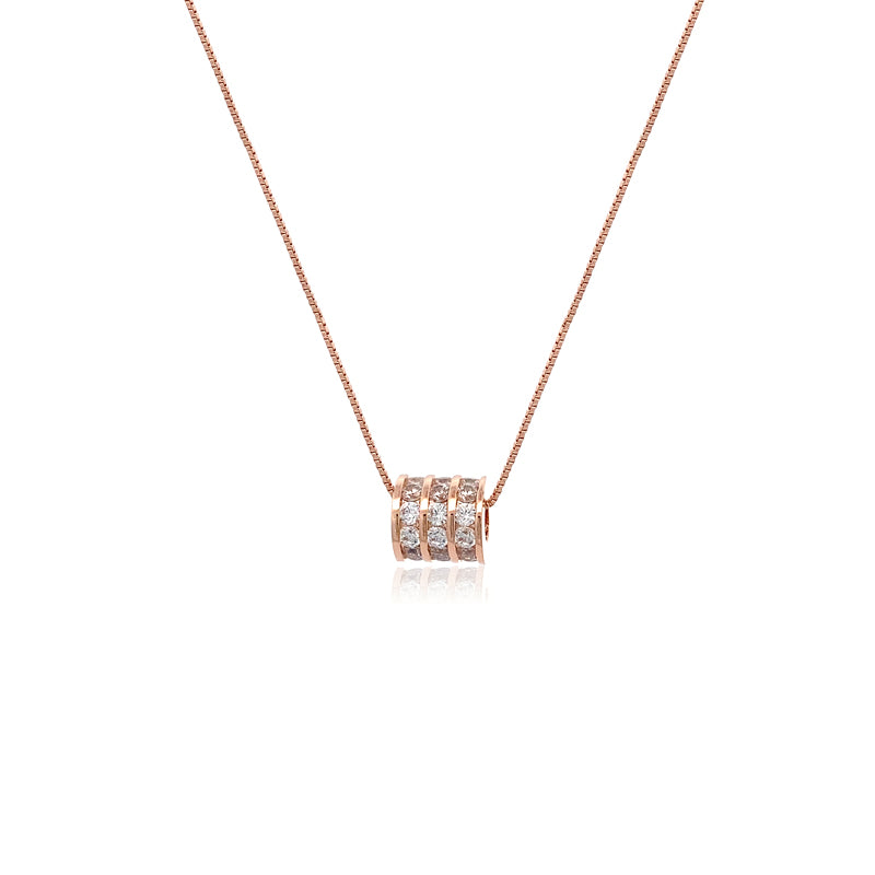 CHOMEL Cubic Zirconia Tunnel Rosegold Necklace