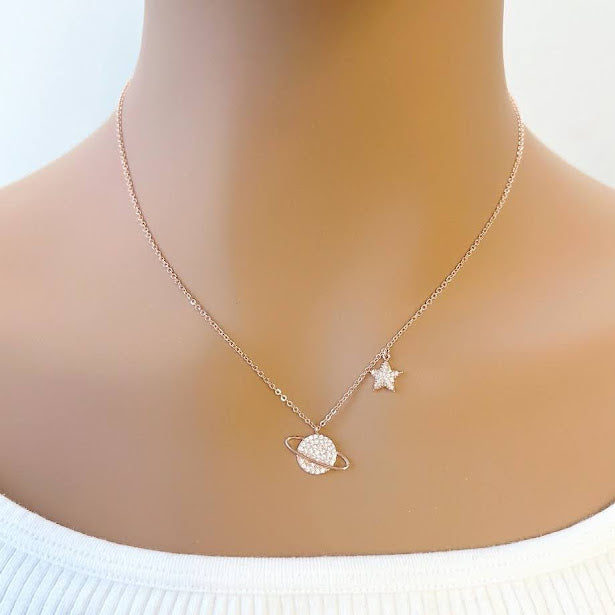 Planet Cubic Zirconia Necklace CHOMEL