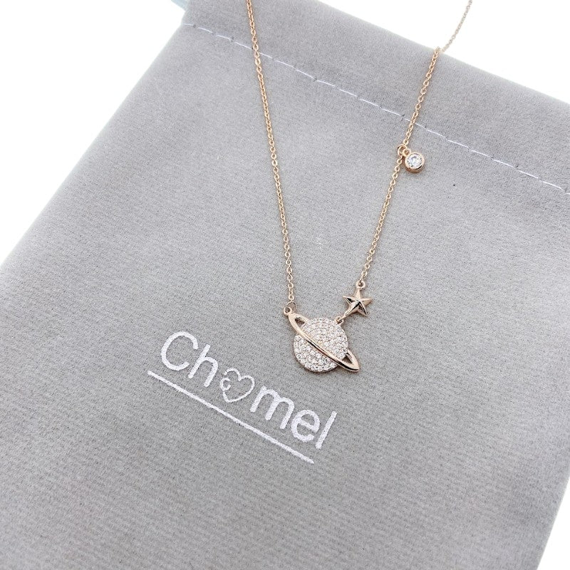 Planet Cubic Zirconia Necklace - CHOMEL