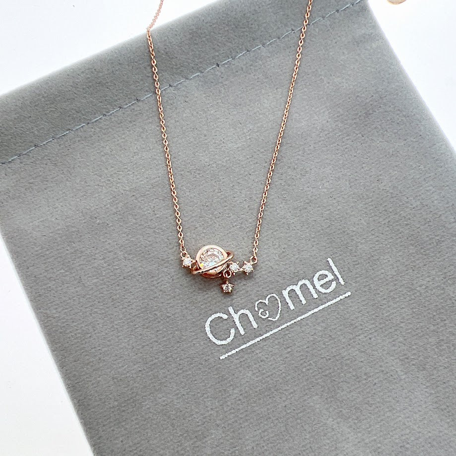 Planet Cubic Zirconia Necklace - CHOMEL