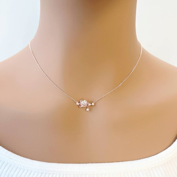 Planet Cubic Zirconia Necklace - CHOMEL