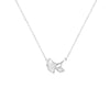 CHOMEL Cubic Zirconia and Mother of Pearl Leaf Rhodium Necklace