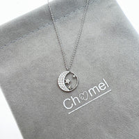 Moon & Star Cubic Zirconia Necklace - CHOMEL