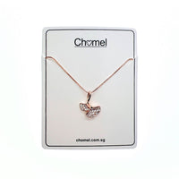 Gingko Leaf Cubic Zirconia Necklace - CHOMEL