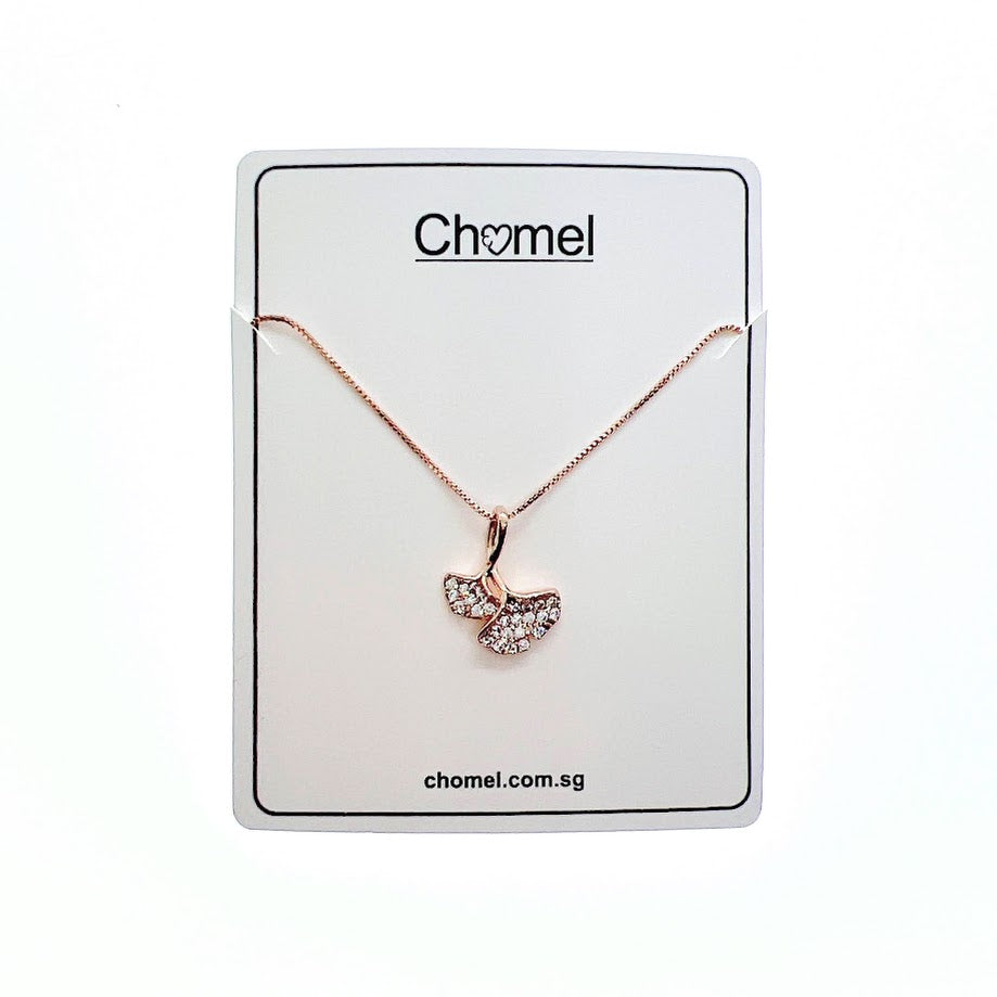 Gingko Leaf Cubic Zirconia Necklace - CHOMEL