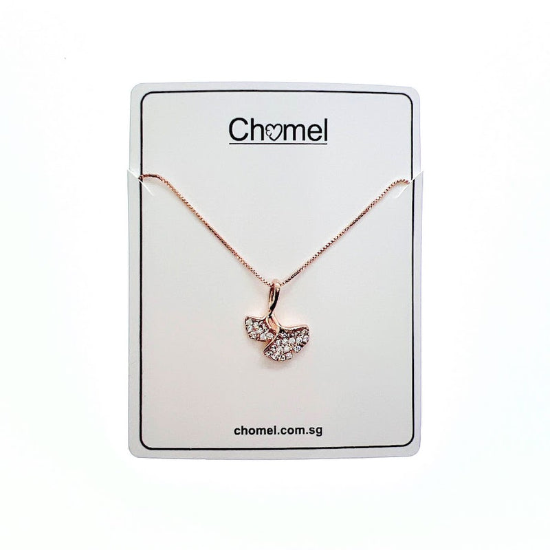 Gingko Leaf Cubic Zirconia Necklace - CHOMEL