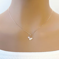 Gingko Leaf Cubic Zirconia Necklace - CHOMEL