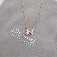 Ribbon Cubic Zirconia Necklace - CHOMEL