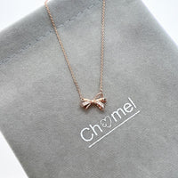 Ribbon Cubic Zirconia Necklace - CHOMEL
