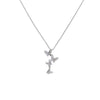 CHOMEL Cubic Zirconia 4 Butterfly Drop Rhodium Necklace