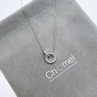 Interlocking Circle Cubic Zirconia Necklace - CHOMEL