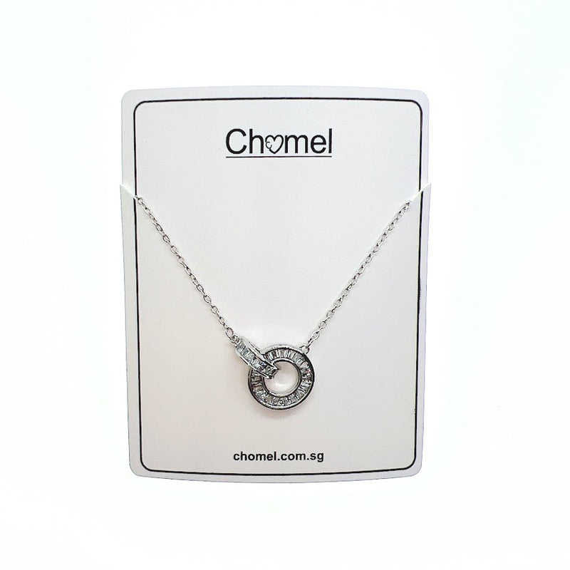 Interlocking Circle Cubic Zirconia Necklace - CHOMEL