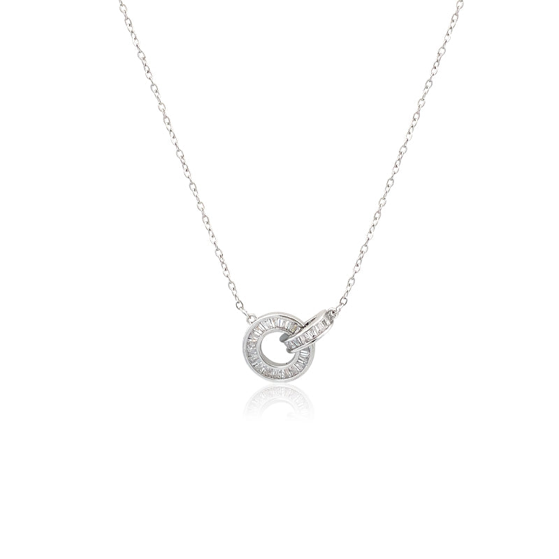 Interlocking Circle Cubic Zirconia Necklace - CHOMEL