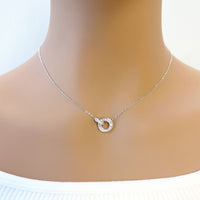 Interlocking Circle Cubic Zirconia Necklace - CHOMEL